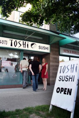 Located in Vancouver's bohemian SoMa neighborhood, Toshi restaurant draws long lines with its fresh, bargain sushi.