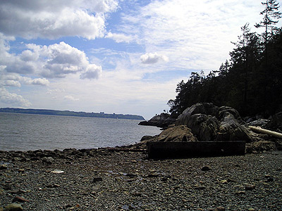 A view towards UBC from Lighthouse Park in West Vancouver.