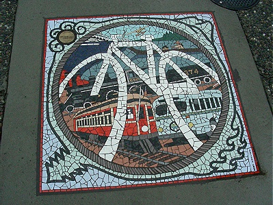 Transported Through Time. Mosaic at Smithe & Burrard Streets.  Vancouver, BC. Photo by J.Chong