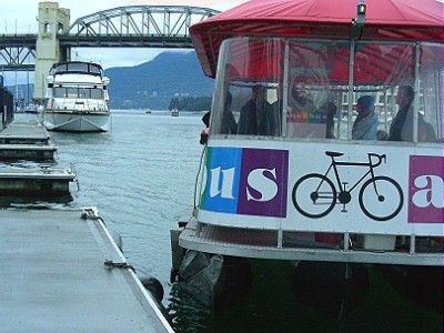Mini ferry shuttle for passengers and bikes. Photo by J. Chong