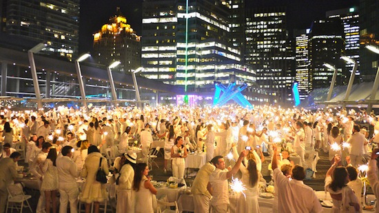 Vancouver's Jack Poole Plaza will come alive for New Year's Eve 2014, as it did for this Diner en Blanc celebration in 2012. Photo credit: RickChung.com | Flickr