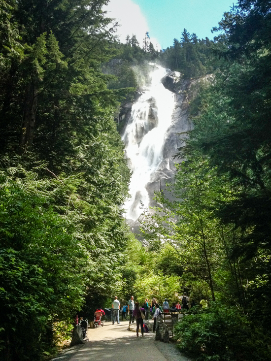 The trail starts at the base of Shannon Falls, just outside of Squamish.  