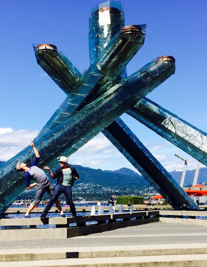 WICKED posing in front of the 2010 Winter Olympic Cauldron