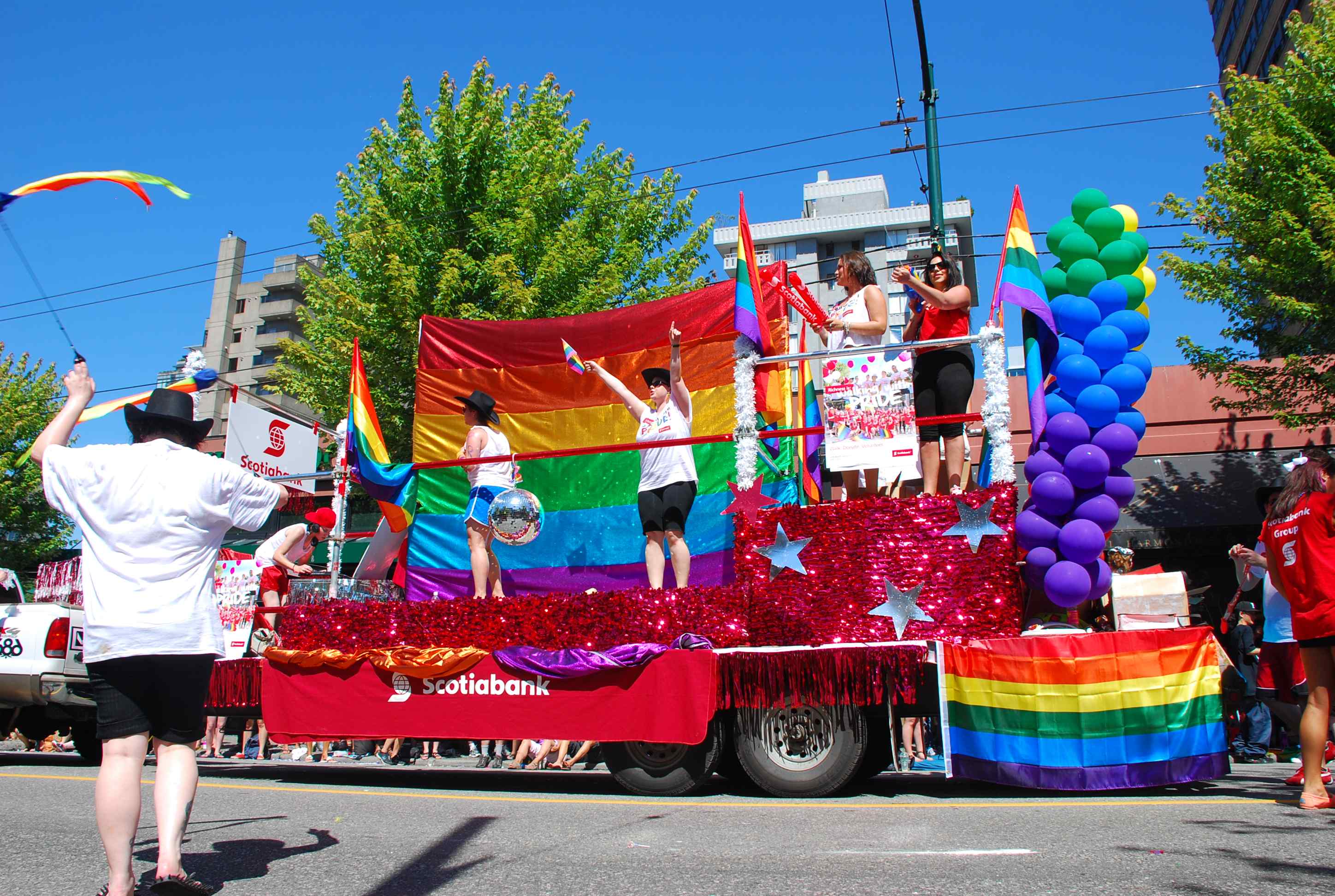 Gudbranson, Stecher & Virtanen at Vancouver Pride Parade 