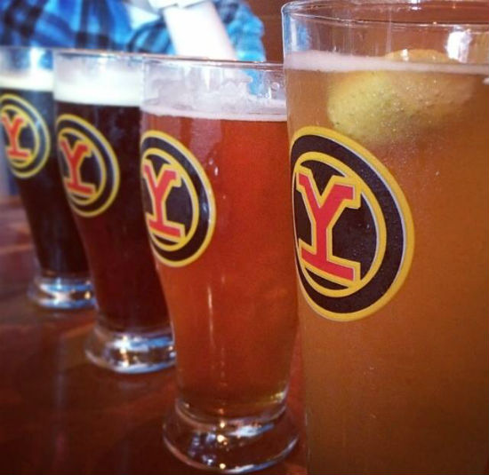 A flight of YBC beers. Photo from Yaletown Brewing Company's Facebook page.