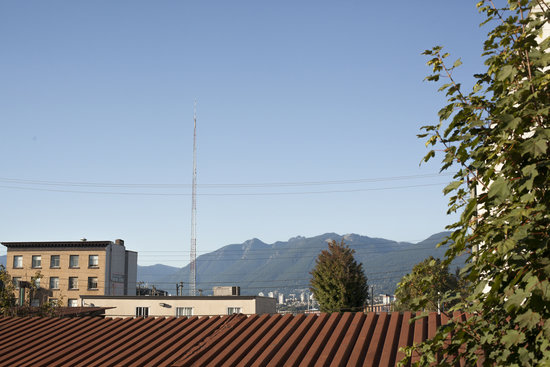 The view of Vancouver's mountains from Triumph Street. 