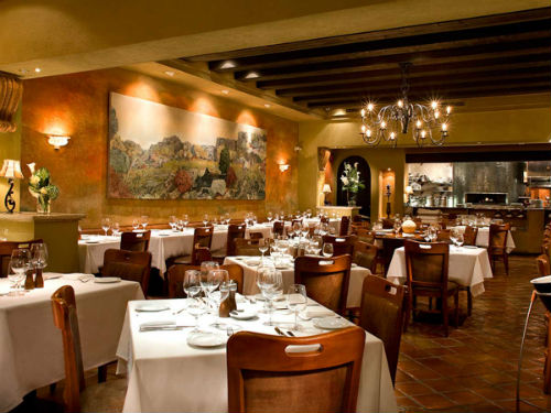The dining room at CinCin Ristorante + Bar.