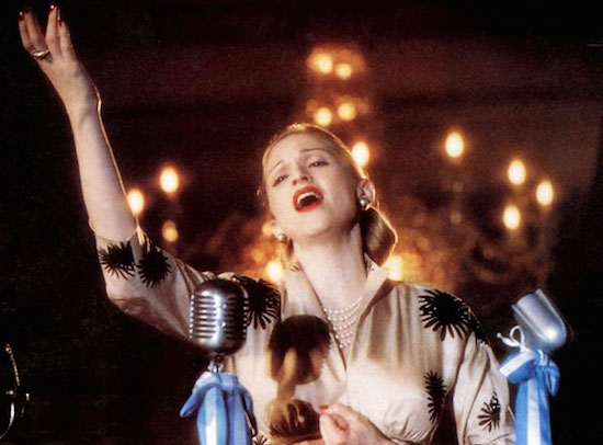 Madonna as Evita. Photo sourced from Robsmovievault.