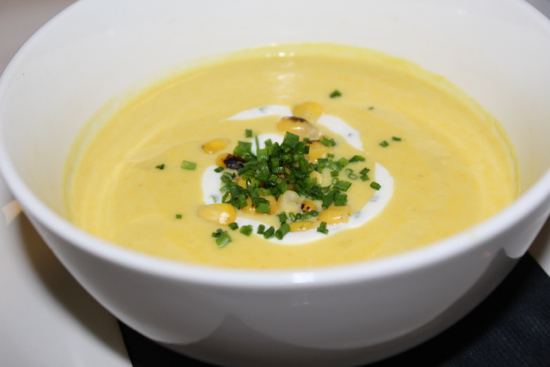 The corn and Yukon Gold soup
