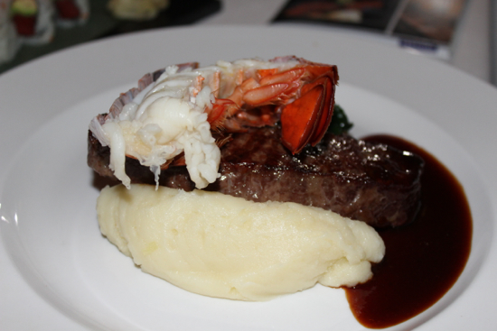The roasted striploin with lobster tail