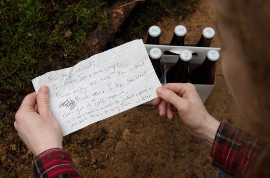 Alex and Maddy were among the first to discover the trail while walking their dog. This note became a special keepsake for Martin and Penny.