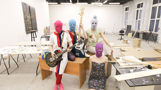 Pussy Riot, in a promotional photo for the 2013 documentary A Punk Prayer. 