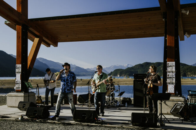 A band performs at Bands on the Beach in Harrison Hot Springs