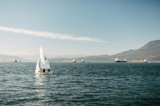 A sailboat in English Bay