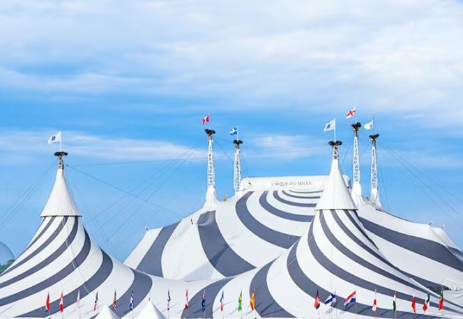 The roof of a Cirque du Soleil tent